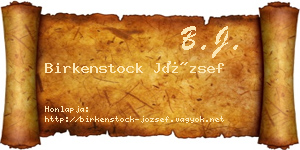 Birkenstock József névjegykártya