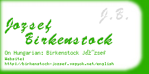 jozsef birkenstock business card